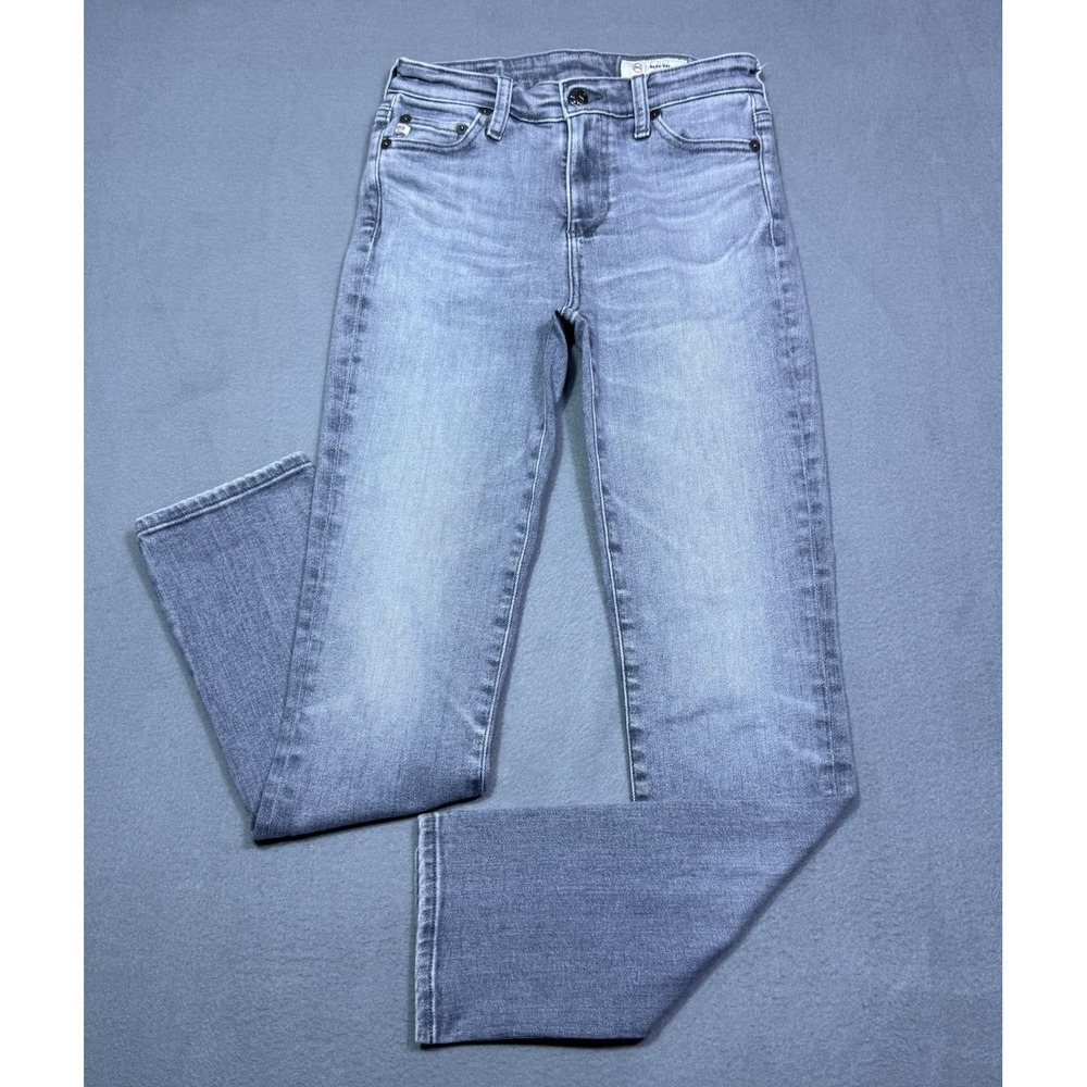 AG Adriano Goldschmied Jeans Womens 25R 25x28 Mari Highrise Slim Straight Gray